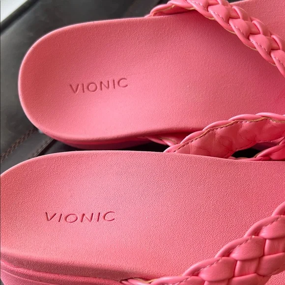 Vionic Kenji Pink Braided Platform Wedge Sandal - Picture 5 of 11